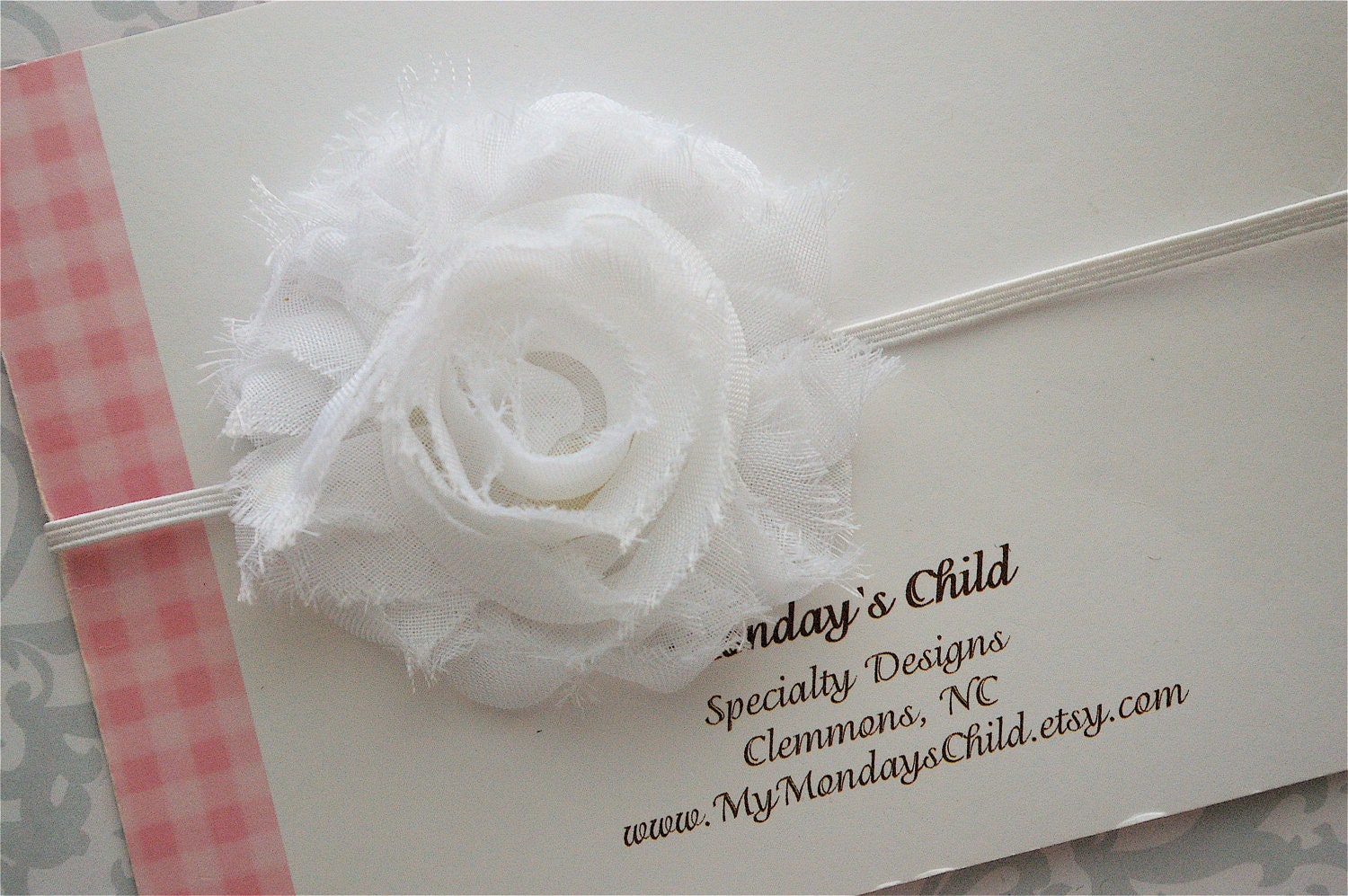 Shabby Chic Headband in White - Baby Headbands, Newborn Headbands, Baby Girl Headbands