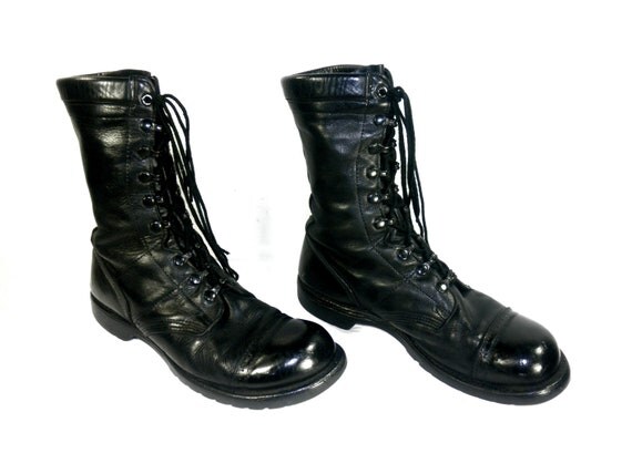 Corcoran Jump Boots Black Leather Lace Up by DesertMoss on Etsy