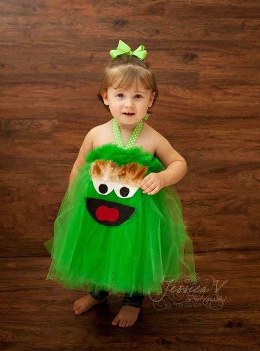 Oscar the Grouch Inspired Tutu Dress for dress up playtime Made to Order LAST DAY to ORDER for Halloween is Oct 15th