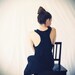 Racer Back Black Ruffled Long T-shirt
