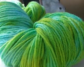 BFL DK hand dyed blue and green yarn, 8 ounces, Sea Star