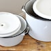 RESERVED FOR GAYMCDONALD.. Vintage Small Black and White Enamelware Pot