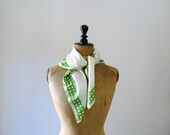 Vintage 1960s white silk scarf. palm tree print scarf