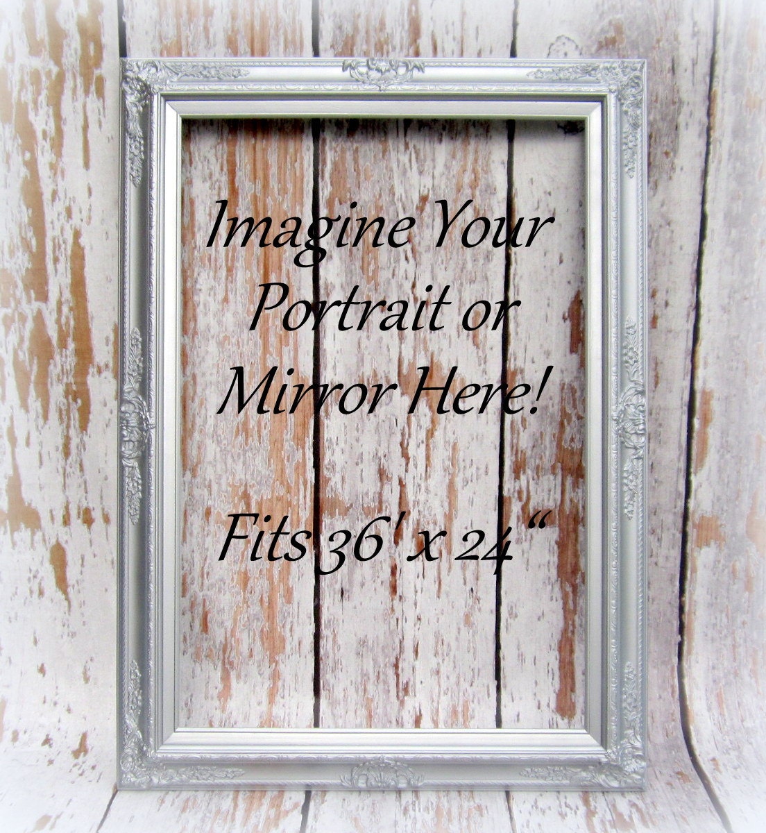 EXTRA LARGE BAROQUE Huge Picture Frame For Sale 36"x24" Picture or Mantel Mirror Black White Rococo Frame Historical Ornate Decorative