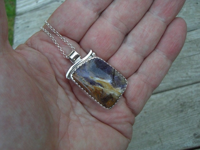 Tiffany stone necklace handmade in sterling silver