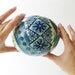 Blue Ostrich Blue Pysanka, batik egg, Ostrich egg shell, Ukrainian Easter egg, hand painted egg, Mother's Day gifts