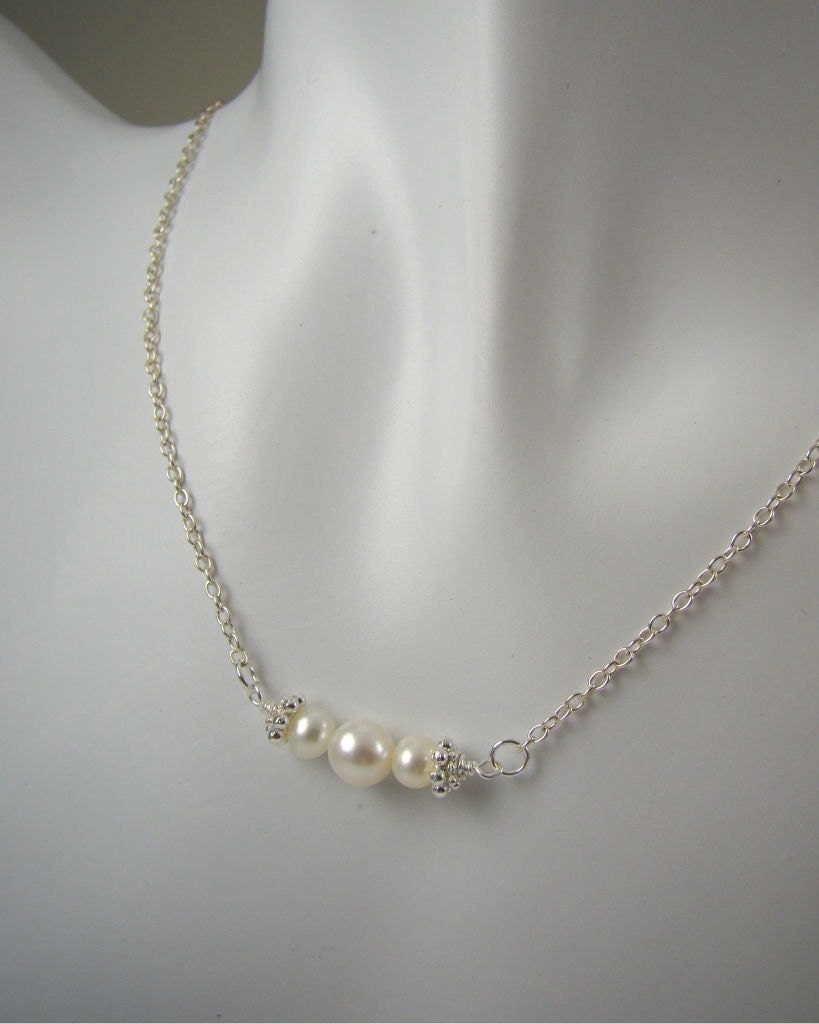 Private Listing for Alexandra, Bridesmaid Gifts Pearl Necklace, Wedding Jewelry, Sterling Silver