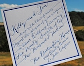 Script Letterpress Calligraphy Wedding Invitations Deposit