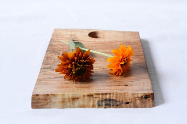 Cottage Cutting Board, Natural Edge Salvaged Maple Wood 669, Ready to Ship