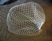 Birdcage Veil Bridal Blusher 9 inch French Russian Lace Veiling Pouf Style ... Ivory Birdcage Veil White Blusher Black HeadPiece