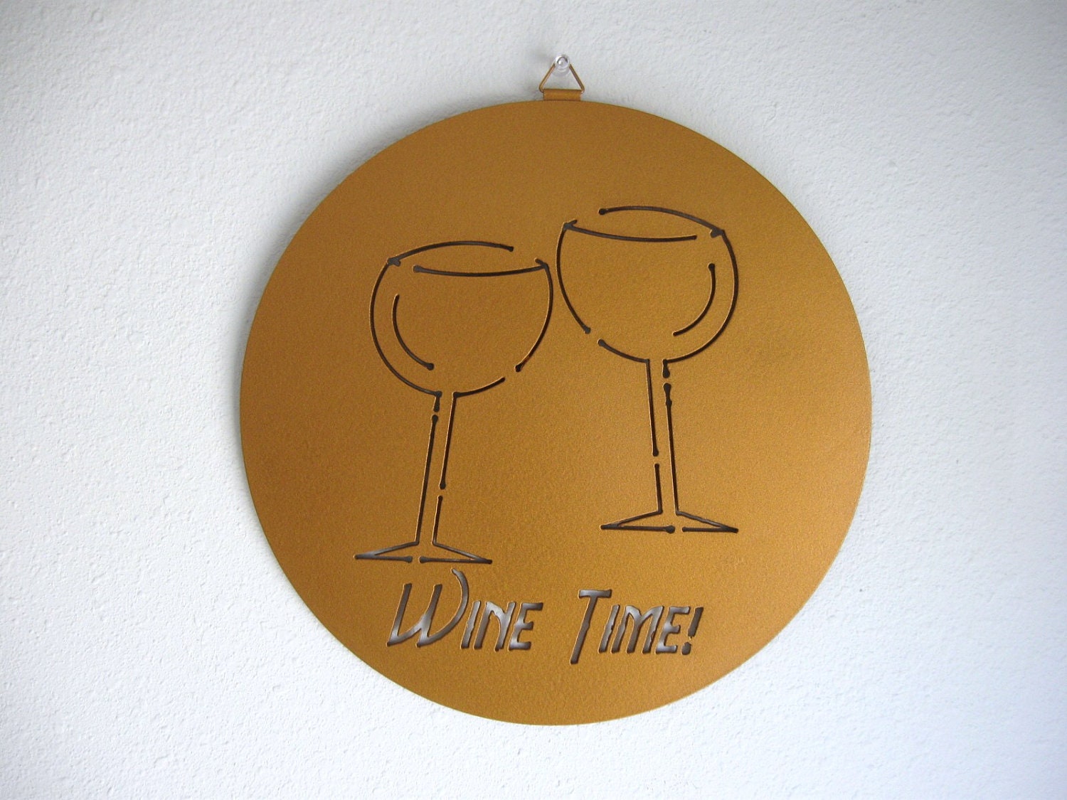 Wine Time Metal Art Wall Decor Sign