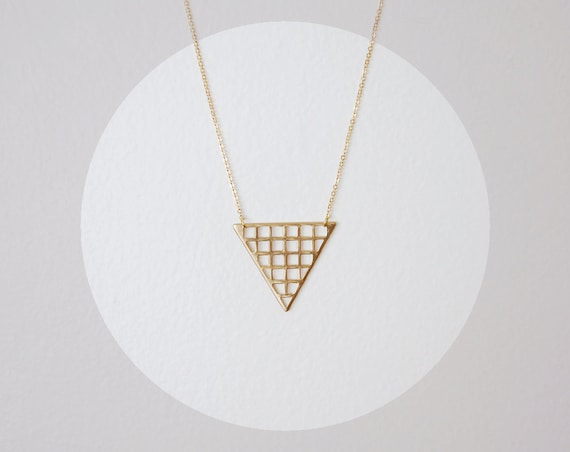 Single Grid Triangle // Gold or Silver