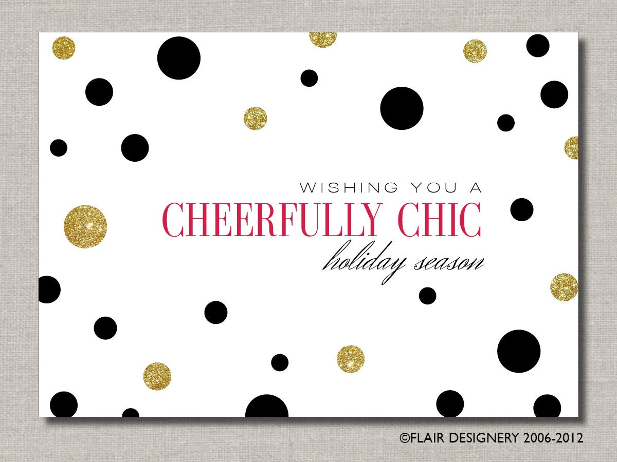 Holiday Greeting Card - Set of 12 folded cards - Personalized Cheerfully Chic by Flair Designery Il_570xn