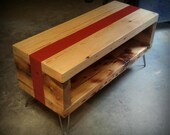 Salvaged floor beam coffee table