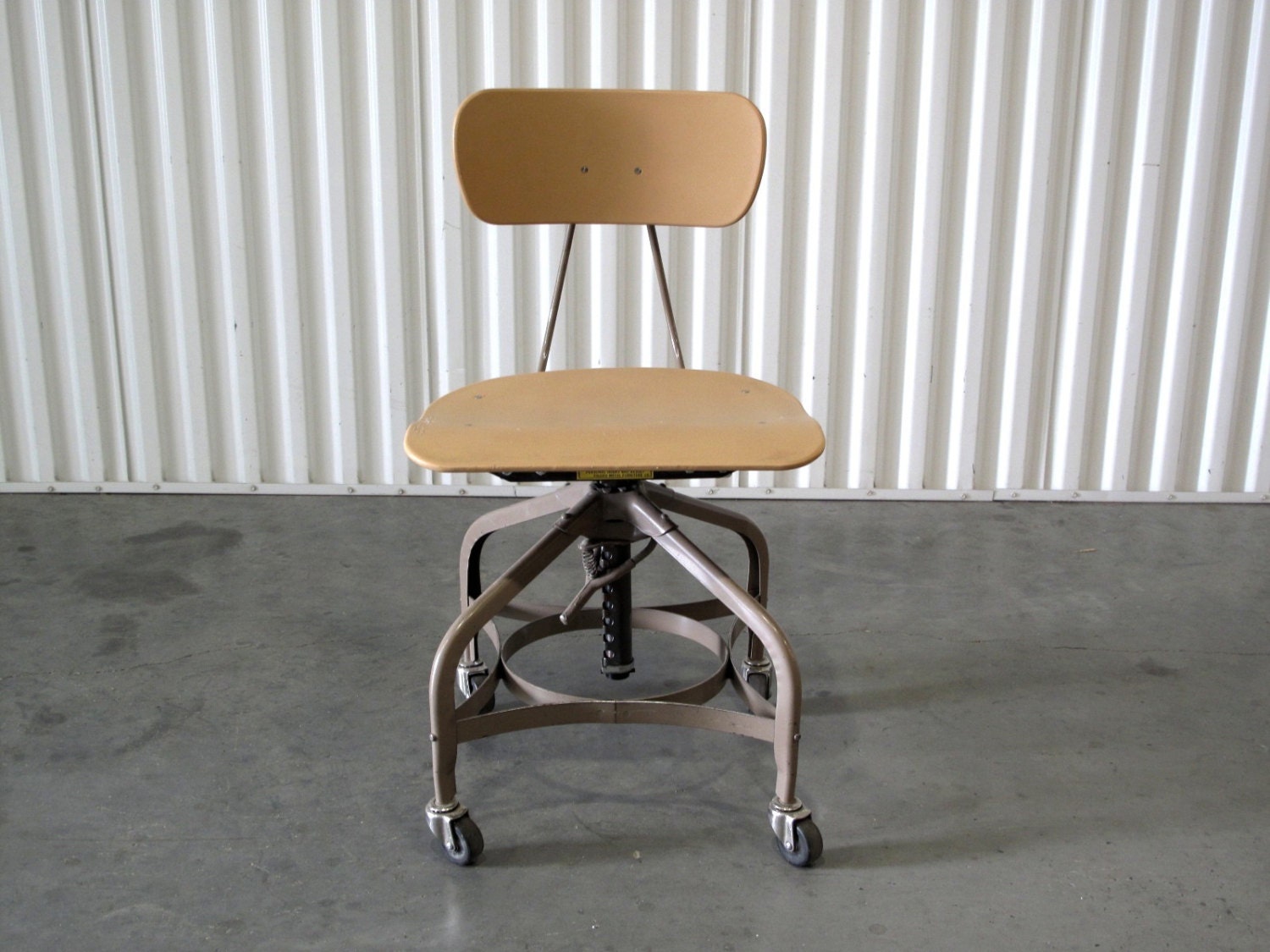 Vintage Toledo Drafting Stool, Adjustable Seat Height, Classroom, Counter Stool