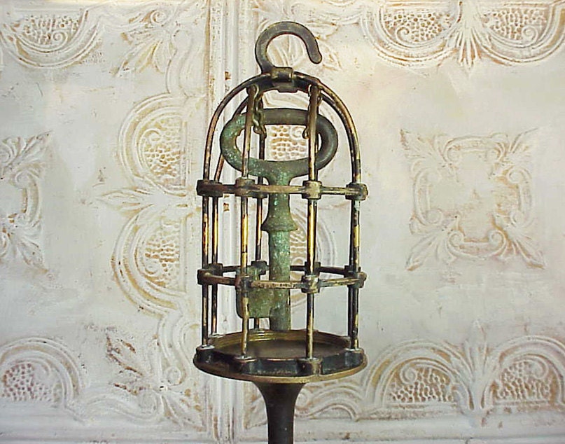 Industrial Machine Age Steampunk Caged Key Sculpture