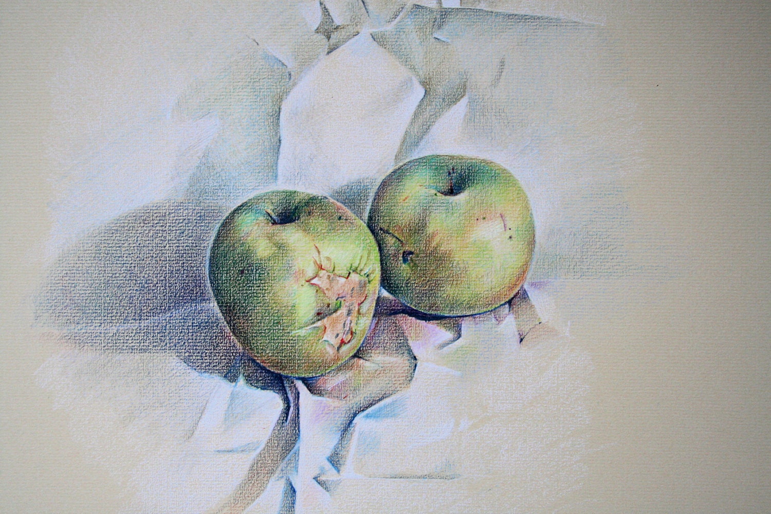 Two apples (an original drawing)