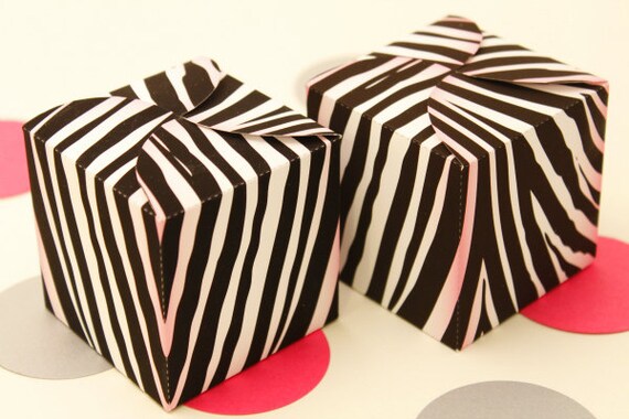 Zebra Chic Favor Box : DIY Printable PDF - Instant Download Il_570xn