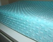 Tiffany Blue / Aqua Minky Contour  Change Pad Cover YOU CHOOSE From Over 30 COLORS- Ships in 1-3 Days