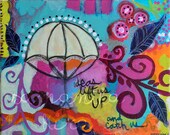 Ideas Lift Us Seas Mixed Media Painting PRINT 10"x8"