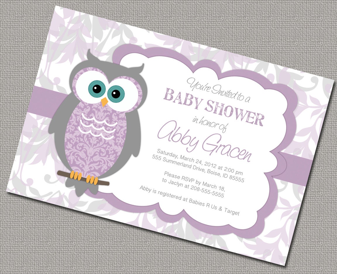 Baby Girl Owl Baby Shower Invitations With By Willowlaneinvites