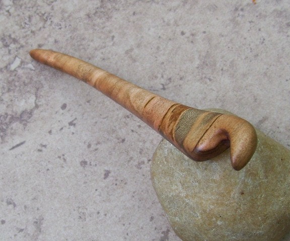 Awesome Spalted Maple Wood Hair Stick Or Shawl Pin - 5 3/4"(14.6cm) - Great Gift Item - 120