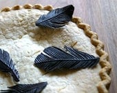 Edible Black Bird Feathers -Chocolate Flavor -12 -Confection Embellishment -Bride's Magazine Winter 2013