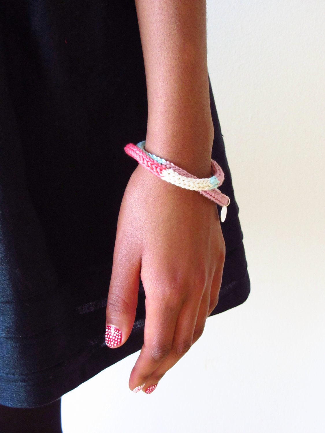 Pastel Bracelet in Seafoam and Coral