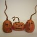 Primitive Paper Mache Folk Art Scared Pumpkin Trio