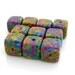 Reserved for Alexandra - 10 Handmade Polymer Clay Beads in Rainbow Mosaic