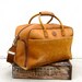 Vintage Rugged Nubuck Tan Leather Duffle Travel Bag