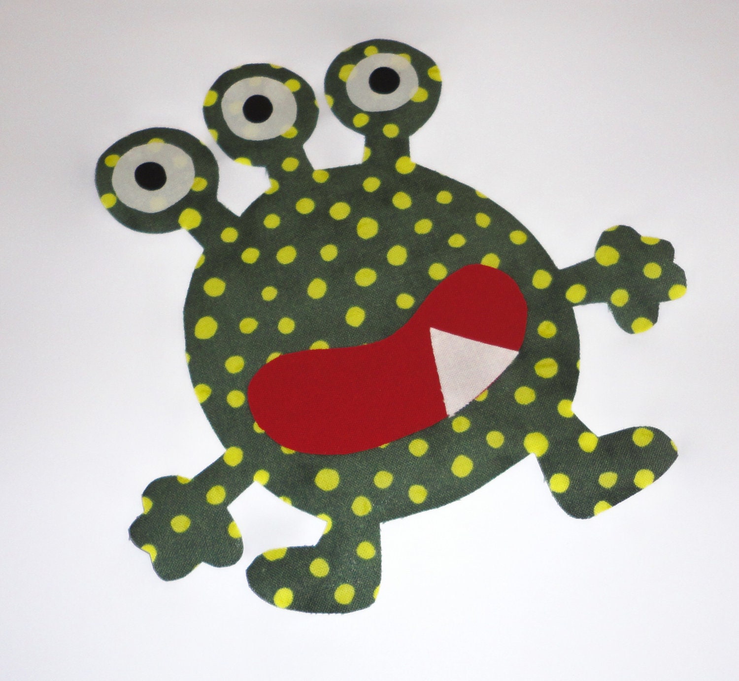 Reserved Ashley Thompson....2 Iron On Applique 3 EYED MONSTER As Per Convo