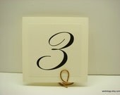 Table Number Wedding Elegant Layered Design with Romantic Script Font in Custom Font Color for your Wedding Reception Decor