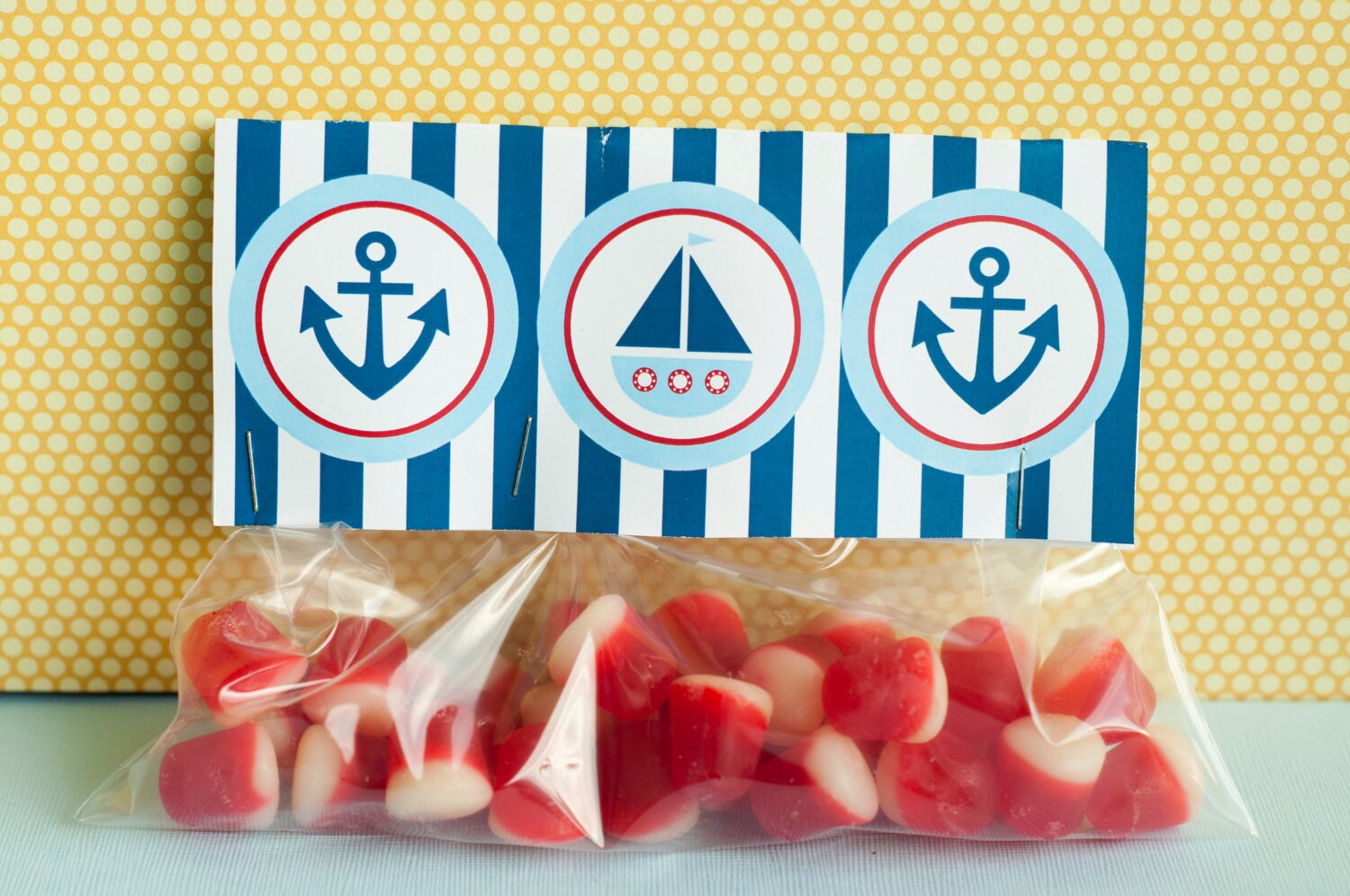 Blue & Red Nautical Baby Shower PRINTABLE Fold Over Tag by Love The Day Il_570xn