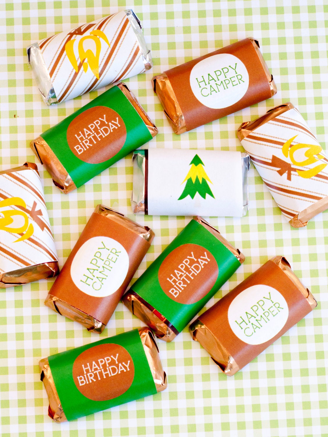 Camping Party PRINTABLE Mini Candy Bar Wrappers (INSTANT DOWNLOAD) by Love The Day Il_570xn