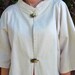 vintage oversize painter's jacket - toggle closure - white denim - one size