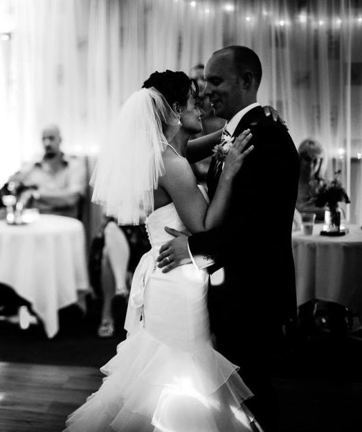 2 tier shoulder length bridal veil, wedding veil with blusher, 18 inches