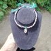 Mexican jewelry macrame choker with genuine crystal Topaz