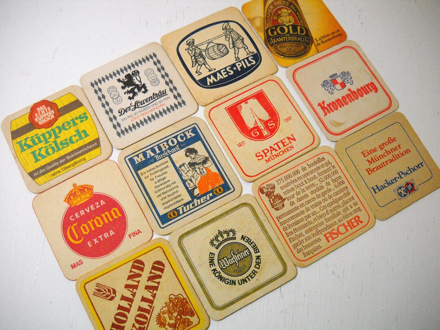 Square Vintage Bar Coasters European Beers Ales and Others