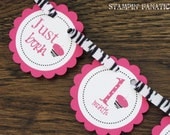 Zebra Cupcakes & Polka Dots: Just Born/0-12month Cupcake First Birthday Photo Banner Picture Banner with attached clips to hang 4x6 pictures Il_170x135