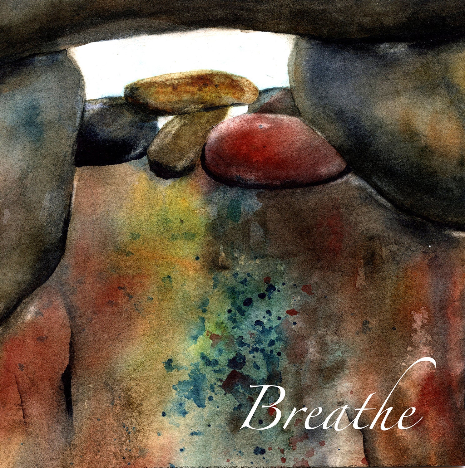 Watercolor Breathe print (8 x 8") of original watercolor