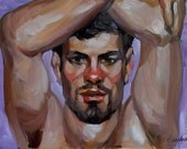 Per Haps, 5"x7" masonite panel by Kenney Mencher