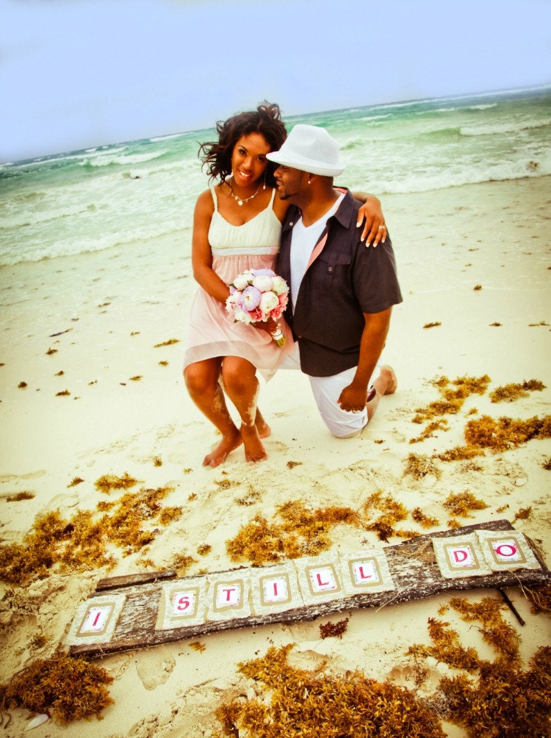 Wedding Garland I STILL DO Anniversary, Lace Burlap Banner, Vintage Chic, Custom Colors Available