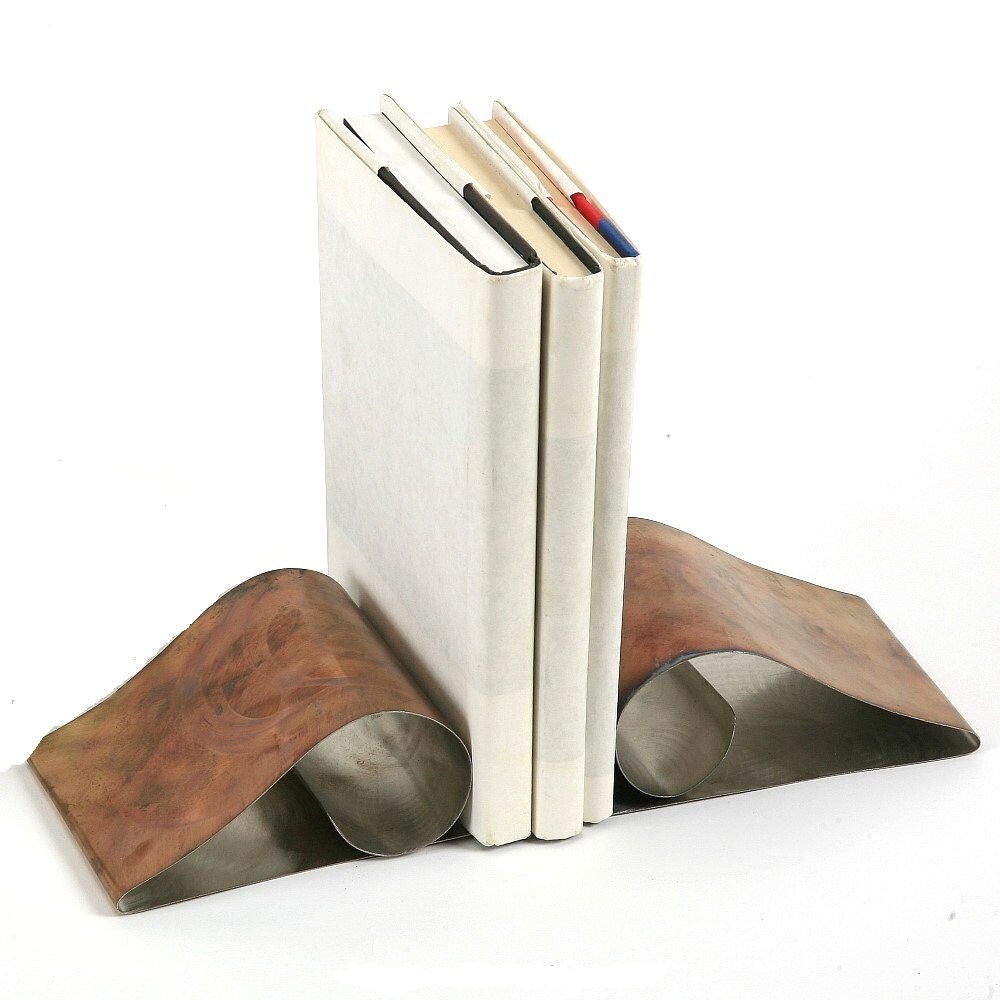 Stainless Steel Curl Book Ends -Eco friendly decorations for your home or office. - hammeritout