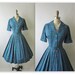 50's Plaid Dress // Vintage 1960's Plaid Cotton Shirtwaist Casual Mad Men Dress L XL