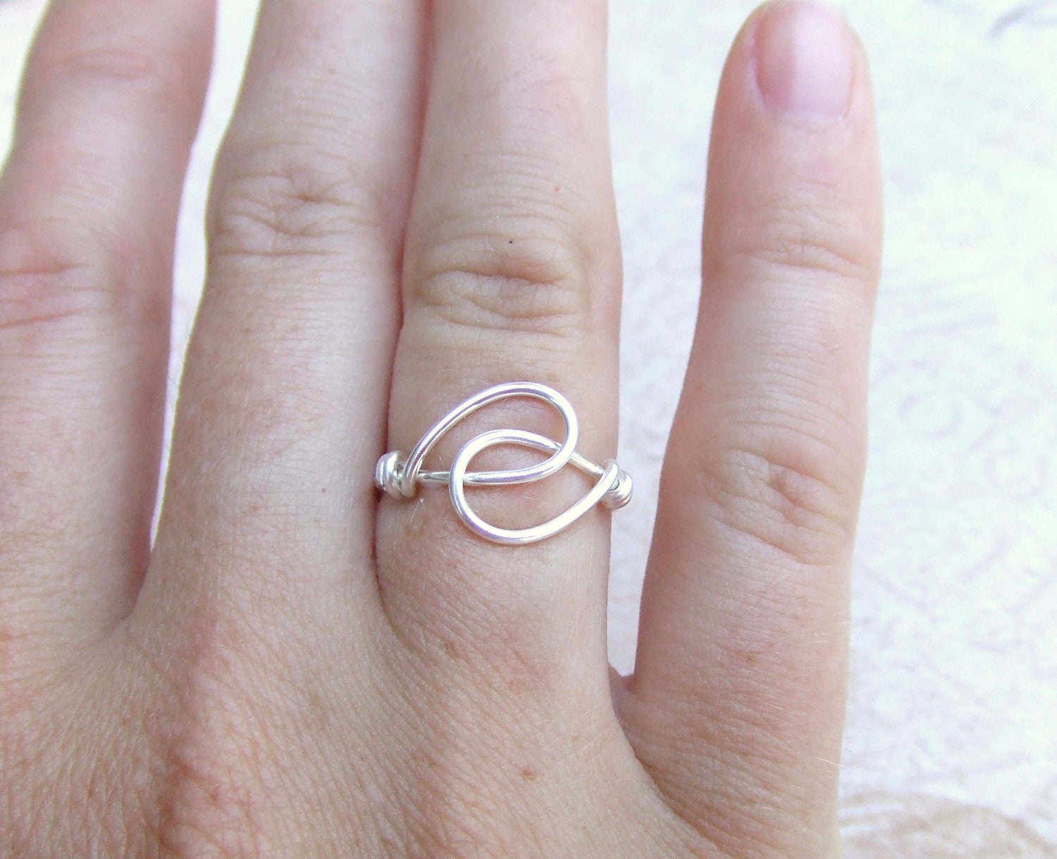 Holding Hands Friendship Ring Any Size Wire Wrapped Ring Silver Ring Simple Ring Wire Wrap Artisan Handmade Jewelry Under 10 Thank You Gift