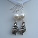Shell charm dangle earrings sterling silver ear wire