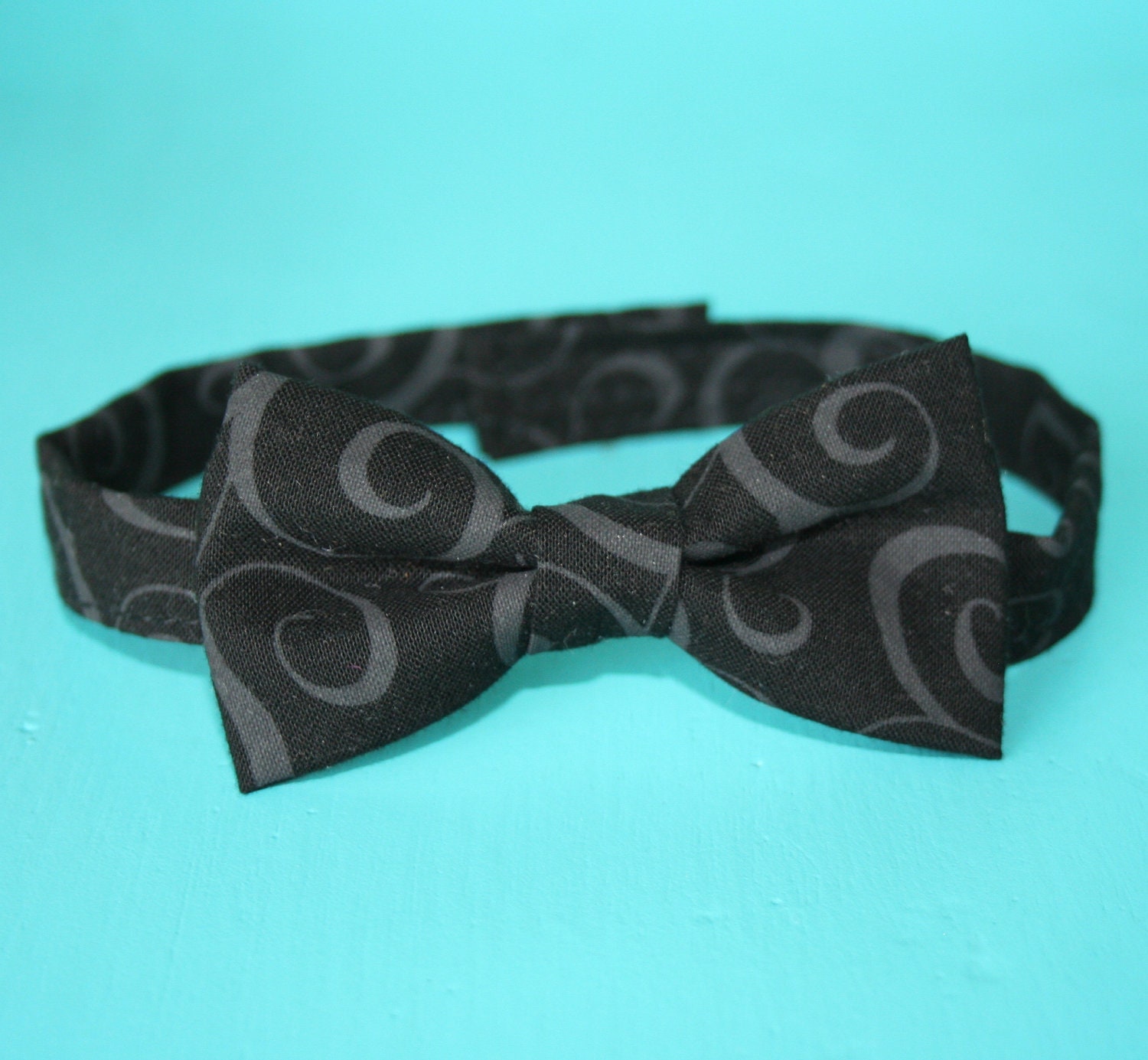 Classy Black Swirl Bow Tie for little boys
