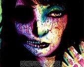 Fatal Romance- Pop Art Day of the Dead Portrait Art Print By Carissa Rose 5x7