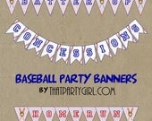 Baseball Party  Banner - DIY digital U Print - Instant Download